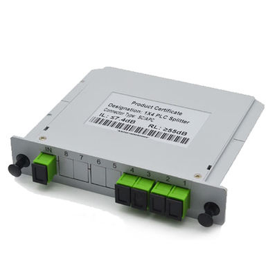 Chế độ đơn SC UPC FTTx Fibre PLC Splitter 1X4 Cassette Plug In Type